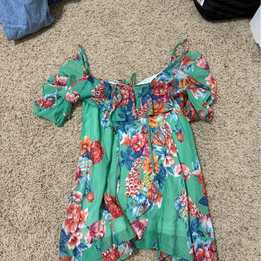 Love Riche Green Floral Dress